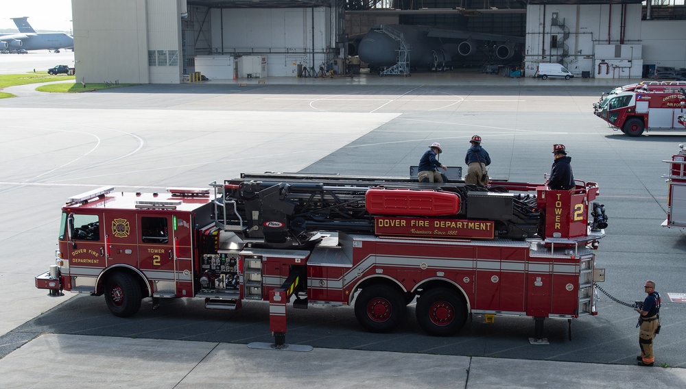 Dover Fire Department train with Dover AFB first responders