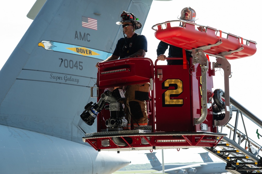 Dover Fire Department train with Dover AFB first responders