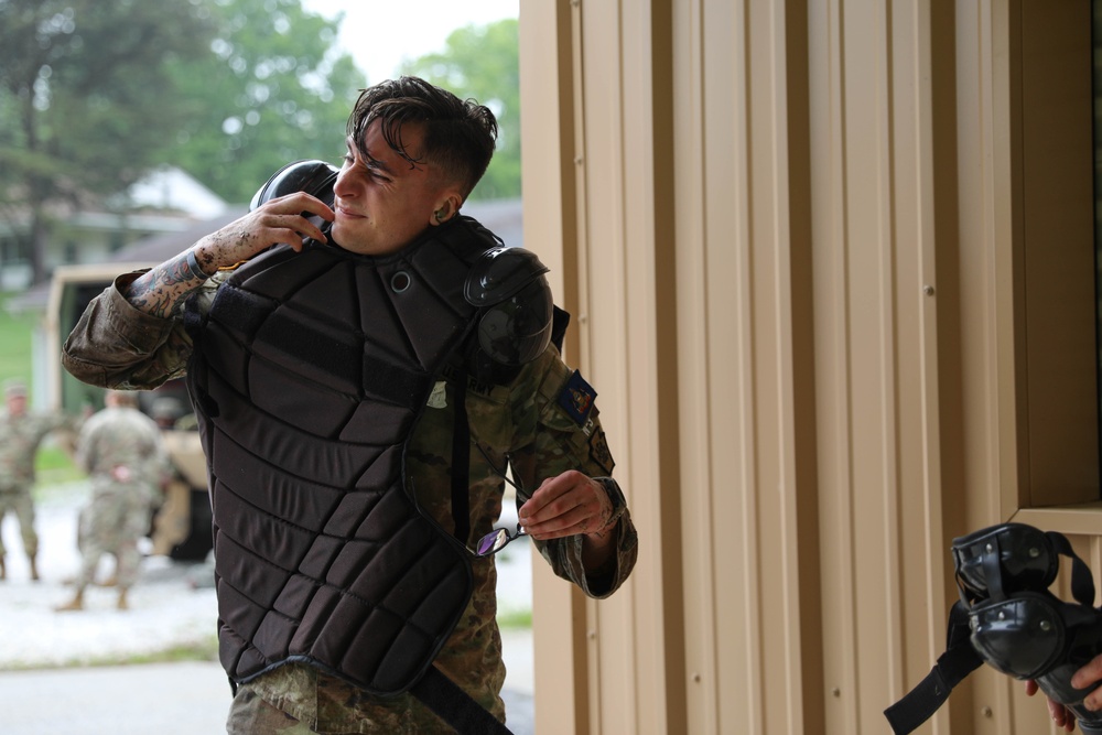 Pennsylvania Army National Guard Soldier Dons Riot Gear