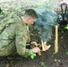 Pennsylvania Army National Guard Soldier builds a fire during 2024 Region II Best Warrior Competition