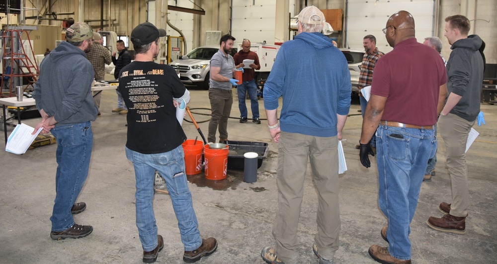 Justin Miller, geotechnical engineer and materials subject matter expert, discusses the ACI practical exam with participants