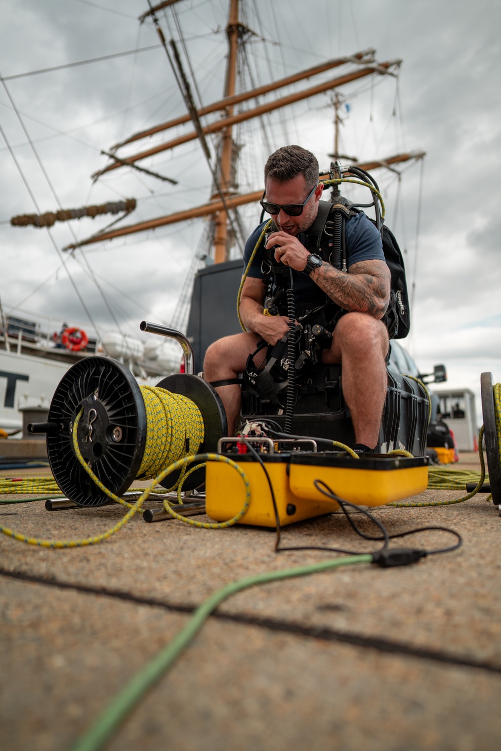 Divers inspect Coast Guard Cutter Eagle