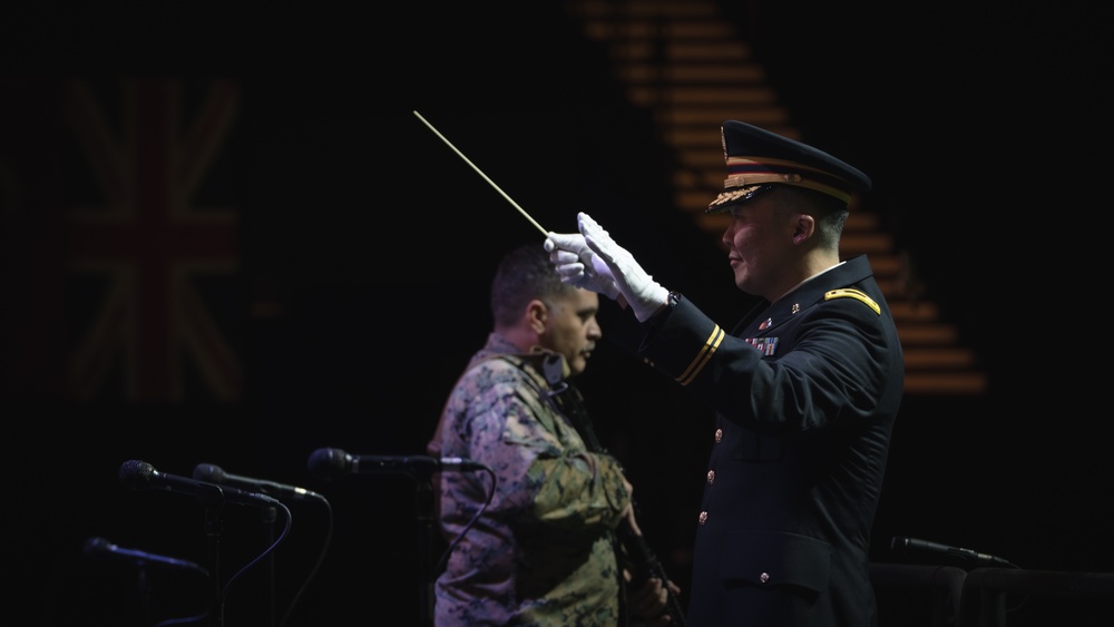 LTC Dae Kim conducts the TRADOC Band's Herald Trumpets at VIT