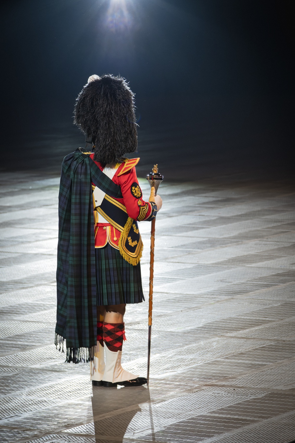 Drum Major of the Scotts College Pipes and Drums