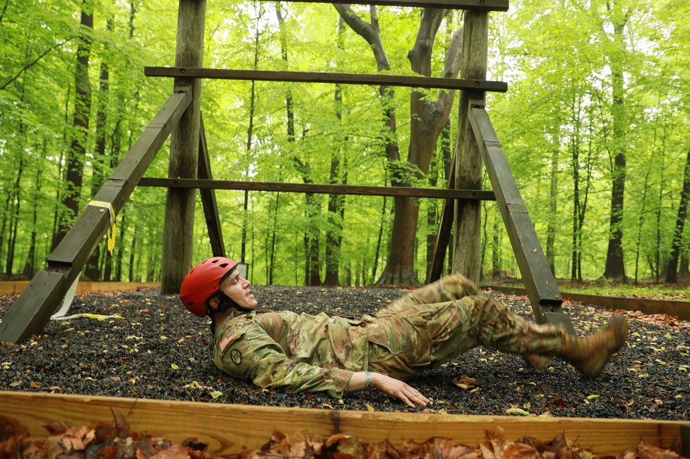 Pennsylvania Army National Guardsman performs flutter kicks as part of Region II Best Warrior Competition 2024