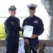 The U.S. Coast Guard Maritime Safety and Security Team Kings Bay (91108) crew celebrates Chief Canine Jenny's retirement