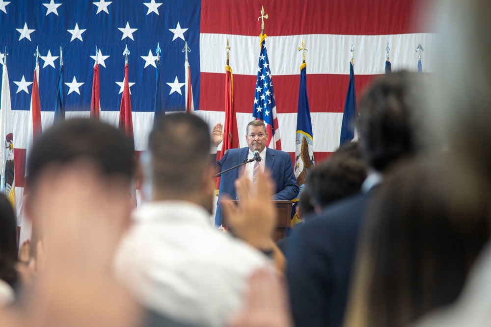 Naturalization ceremony aboard the USS Bataan