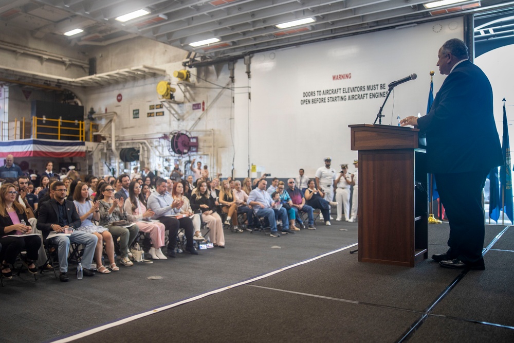 Naturalization ceremony aboard the USS Bataan