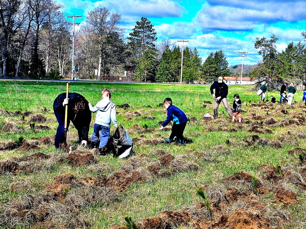 Tree planters were abundant for Fort McCoy’s 2024 Arbor Day celebration; hundreds of trees planted