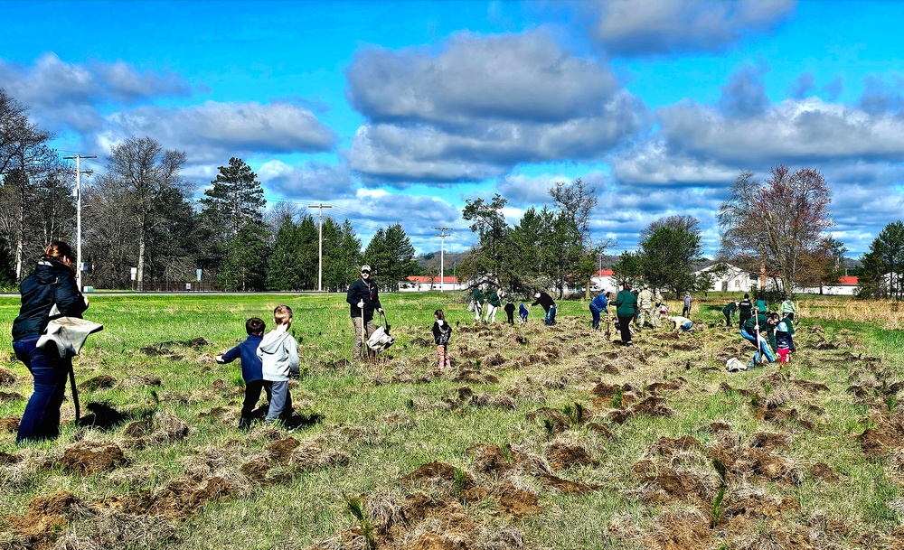 Tree planters were abundant for Fort McCoy’s 2024 Arbor Day celebration; hundreds of trees planted