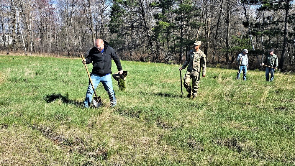 Tree planters were abundant for Fort McCoy’s 2024 Arbor Day celebration; hundreds of trees planted