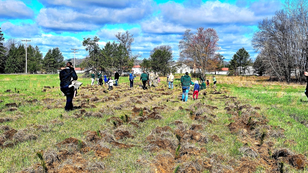 Tree planters were abundant for Fort McCoy’s 2024 Arbor Day celebration; hundreds of trees planted