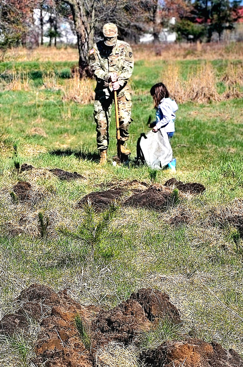 Tree planters were abundant for Fort McCoy’s 2024 Arbor Day celebration; hundreds of trees planted