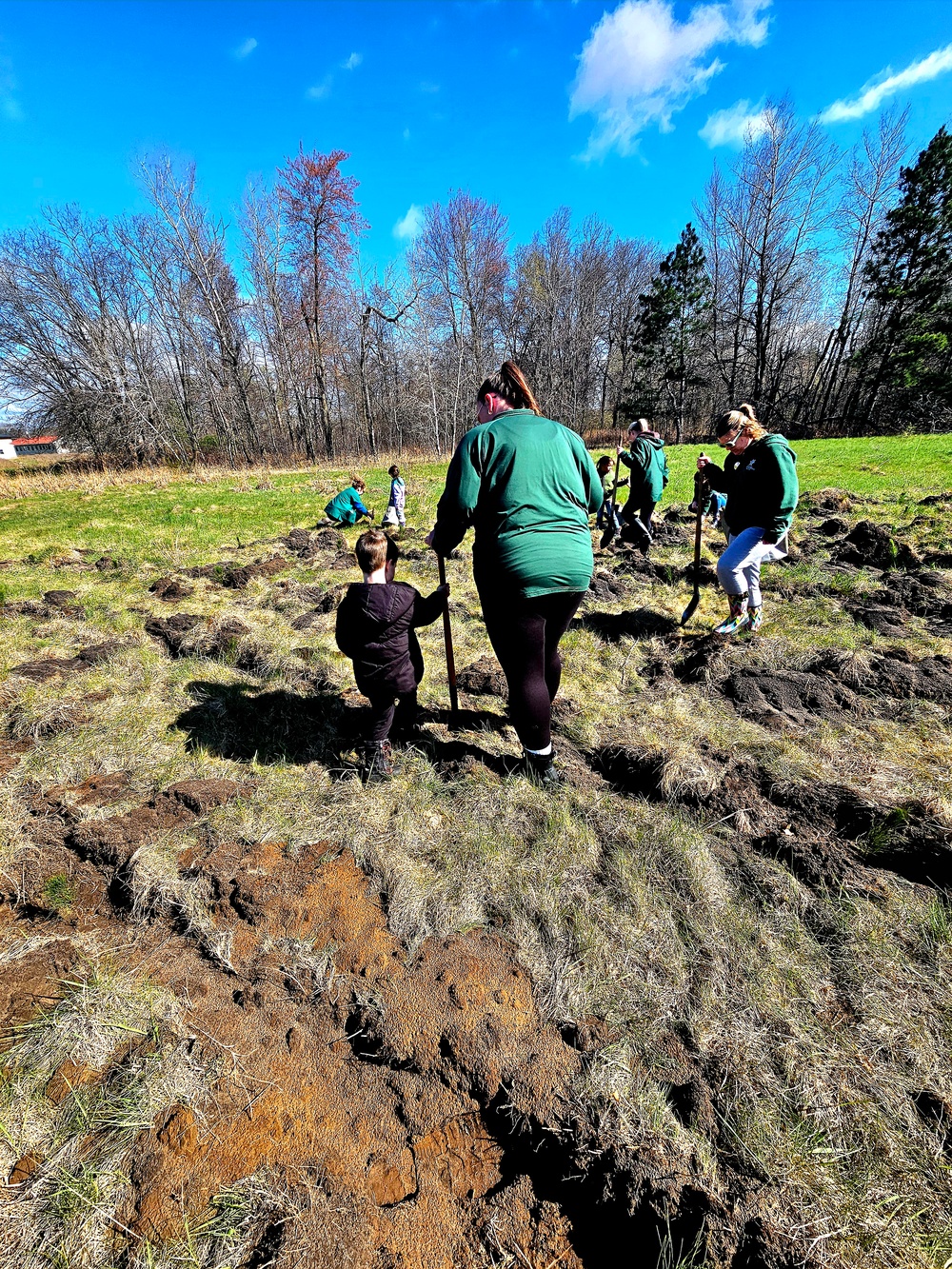 Tree planters were abundant for Fort McCoy’s 2024 Arbor Day celebration; hundreds of trees planted