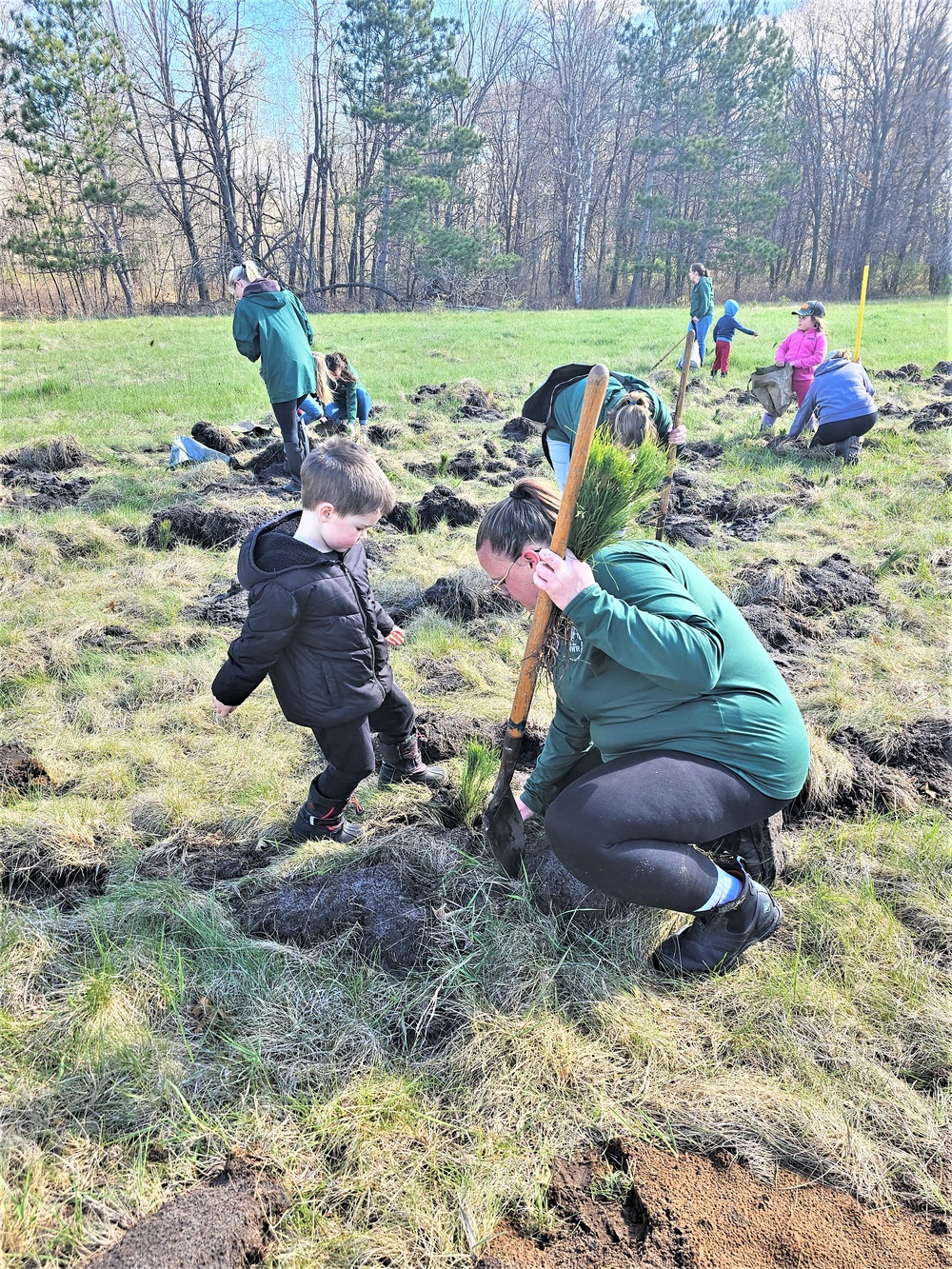 Tree planters were abundant for Fort McCoy’s 2024 Arbor Day celebration; hundreds of trees planted