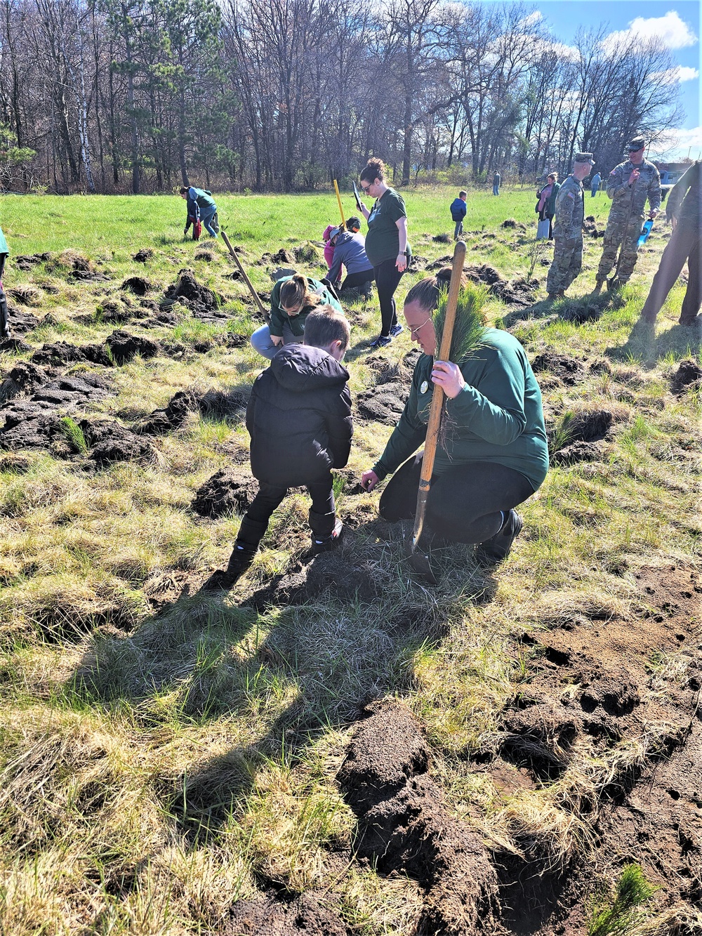 Tree planters were abundant for Fort McCoy’s 2024 Arbor Day celebration; hundreds of trees planted