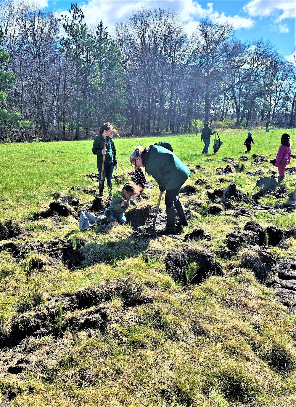 Tree planters were abundant for Fort McCoy’s 2024 Arbor Day celebration; hundreds of trees planted