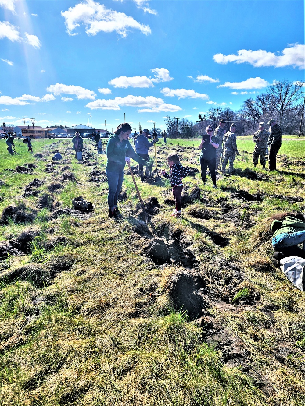 Tree planters were abundant for Fort McCoy’s 2024 Arbor Day celebration; hundreds of trees planted