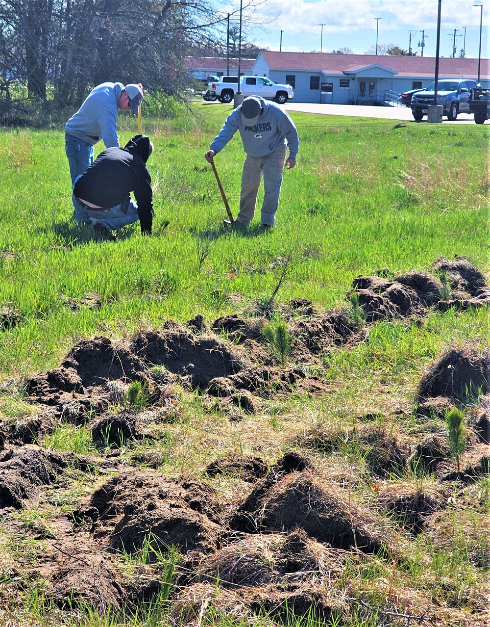 Tree planters were abundant for Fort McCoy’s 2024 Arbor Day celebration; hundreds of trees planted