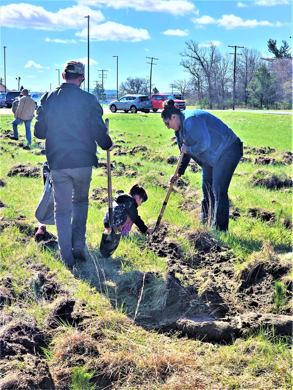 Tree planters were abundant for Fort McCoy’s 2024 Arbor Day celebration; hundreds of trees planted