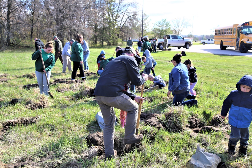 Tree planters were abundant for Fort McCoy’s 2024 Arbor Day celebration; hundreds of trees planted