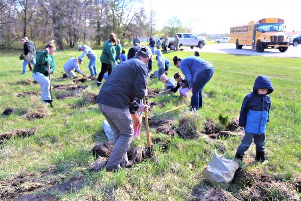 Tree planters were abundant for Fort McCoy’s 2024 Arbor Day celebration; hundreds of trees planted