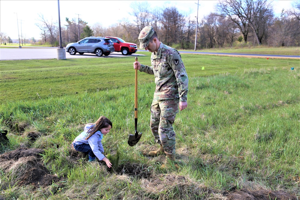 Tree planters were abundant for Fort McCoy’s 2024 Arbor Day celebration; hundreds of trees planted