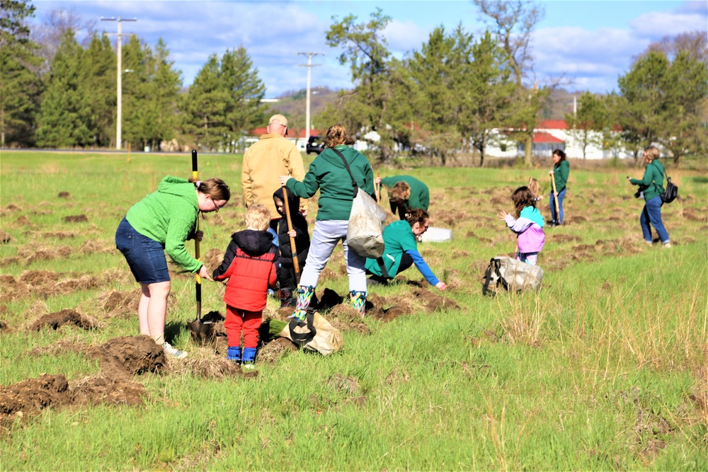 Tree planters were abundant for Fort McCoy’s 2024 Arbor Day celebration; hundreds of trees planted