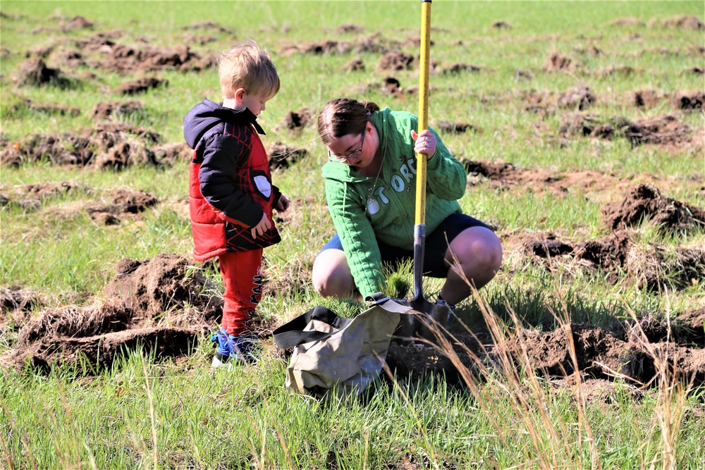 Tree planters were abundant for Fort McCoy’s 2024 Arbor Day celebration; hundreds of trees planted