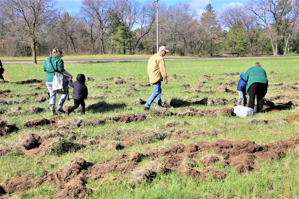 Tree planters were abundant for Fort McCoy’s 2024 Arbor Day celebration; hundreds of trees planted