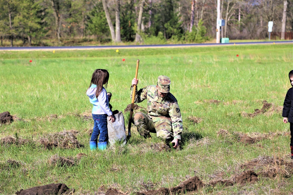 Tree planters were abundant for Fort McCoy’s 2024 Arbor Day celebration; hundreds of trees planted