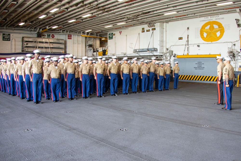 Maj. Gen. Worth visits 2d Marine Division aboard the USS Bataan