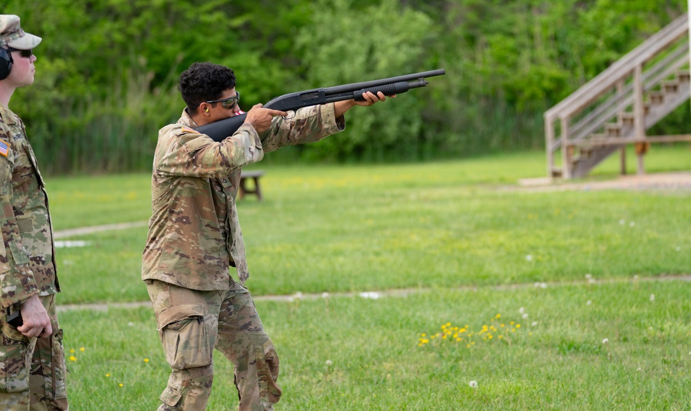 DC Army National Guard Soldier Engages Skeet Shoot Targets