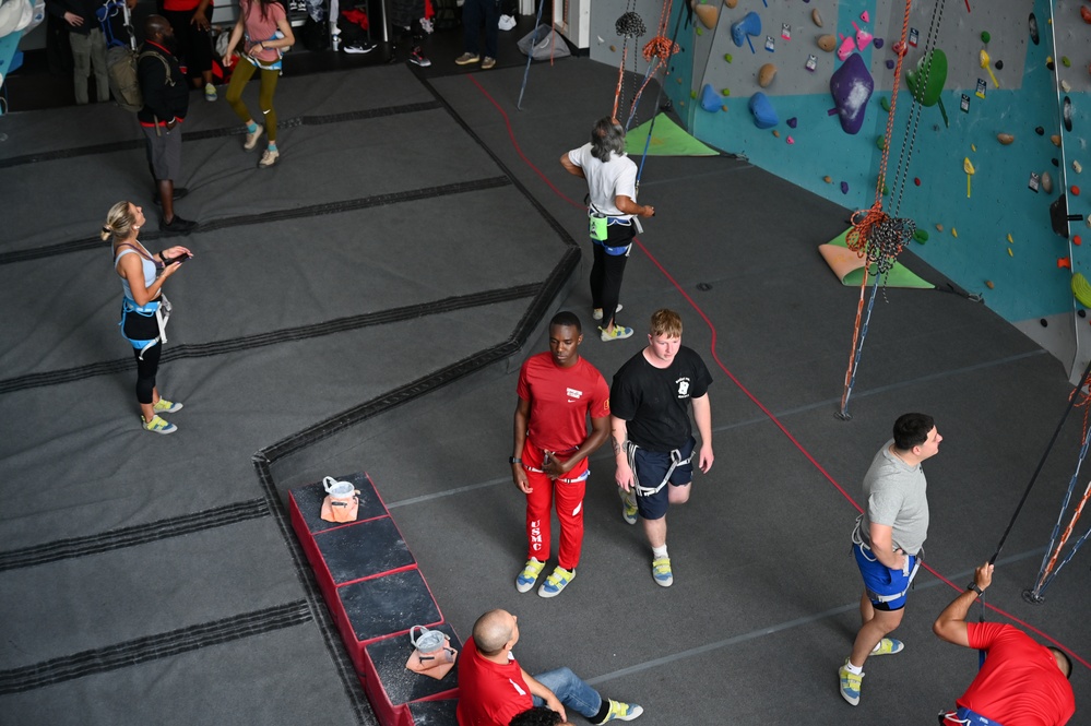 Wounded Warrior Regiment Members participate in a warrior athlete reconditioning program training camp at Nike World Headquarters
