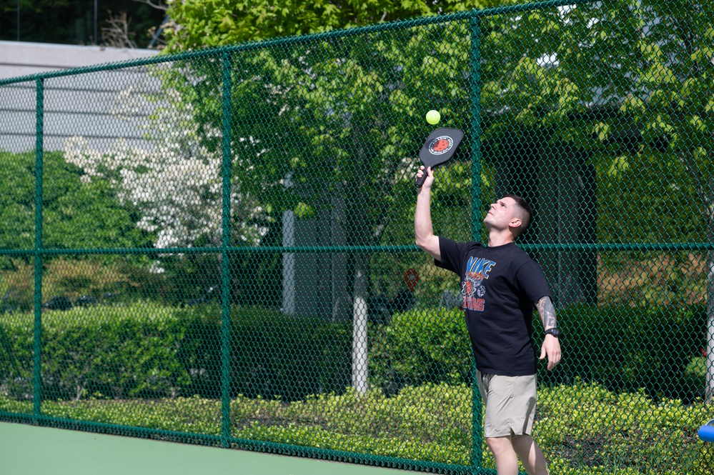 Wounded Warrior Regiment Members participate in a warrior athlete reconditioning program training camp at Nike World Headquarters