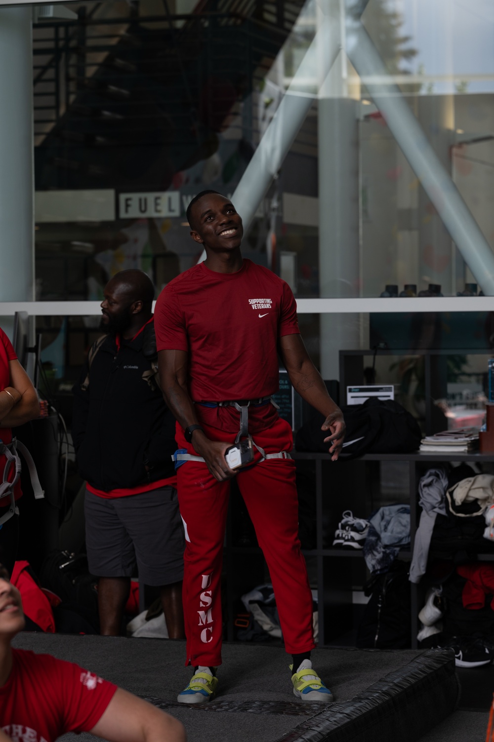 Wounded Warrior Regiment Members participate in a warrior athlete reconditioning program training camp at Nike World Headquarters