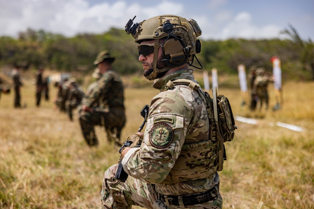 U.S. Marines and Coast Guard Maritime Interdiction Team East conduct pistol range at TRADEWINDS 24