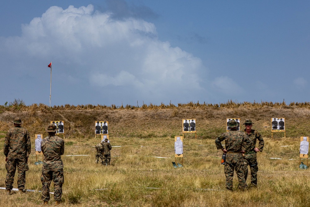 U.S. Marines and Coast Guard Maritime Interdiction Team East conduct pistol range at TRADEWINDS 24