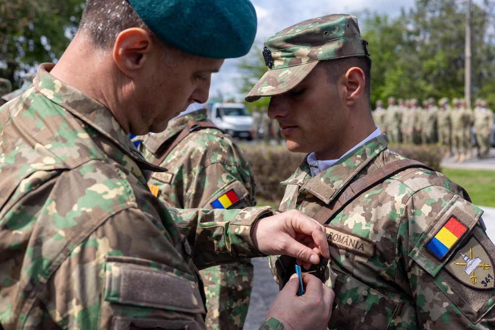 U.S. Army Civil Affairs Team Attends Romanian Army Ceremony