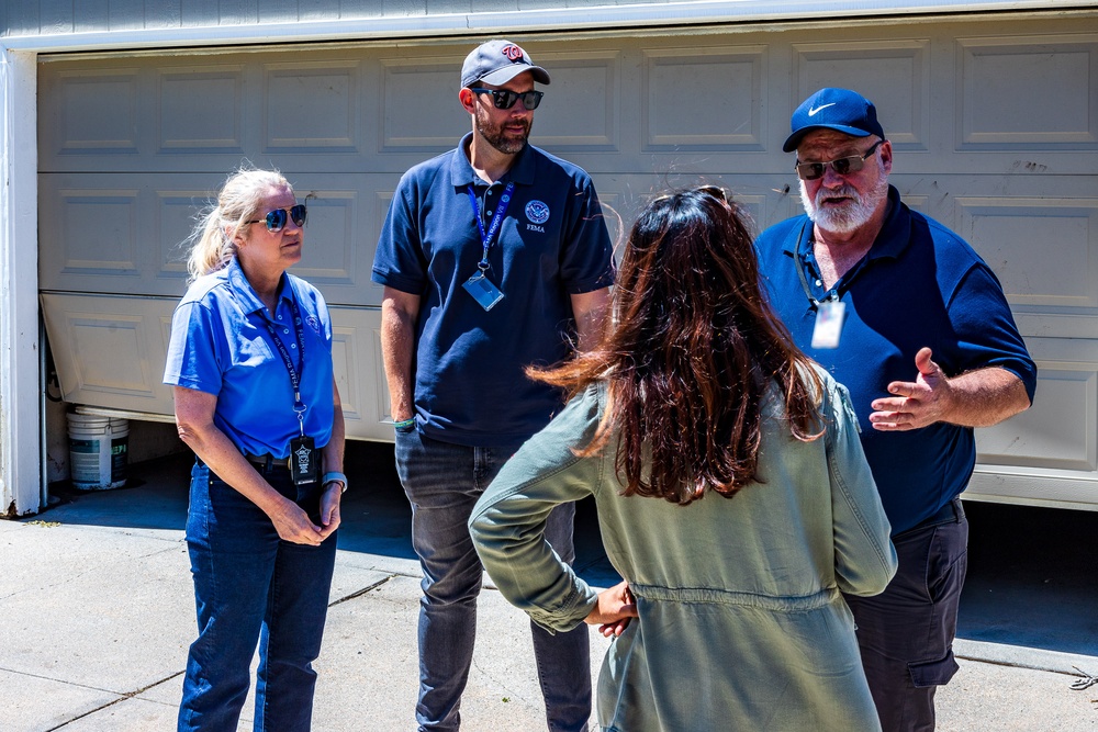 FEMA Officials Talks with a  Survivor during Home Inspection
