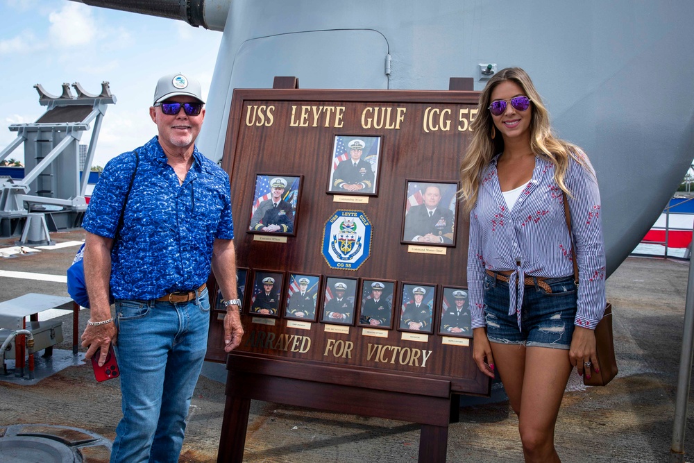 “Capt” Rick Murphy and Brie Gabrielle tour USS Leyte Gulf