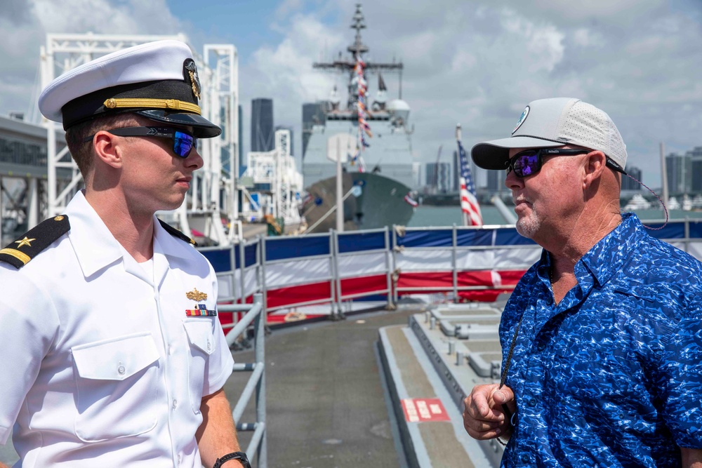 “Capt” Rick Murphy and Brie Gabrielle tour USS Leyte Gulf