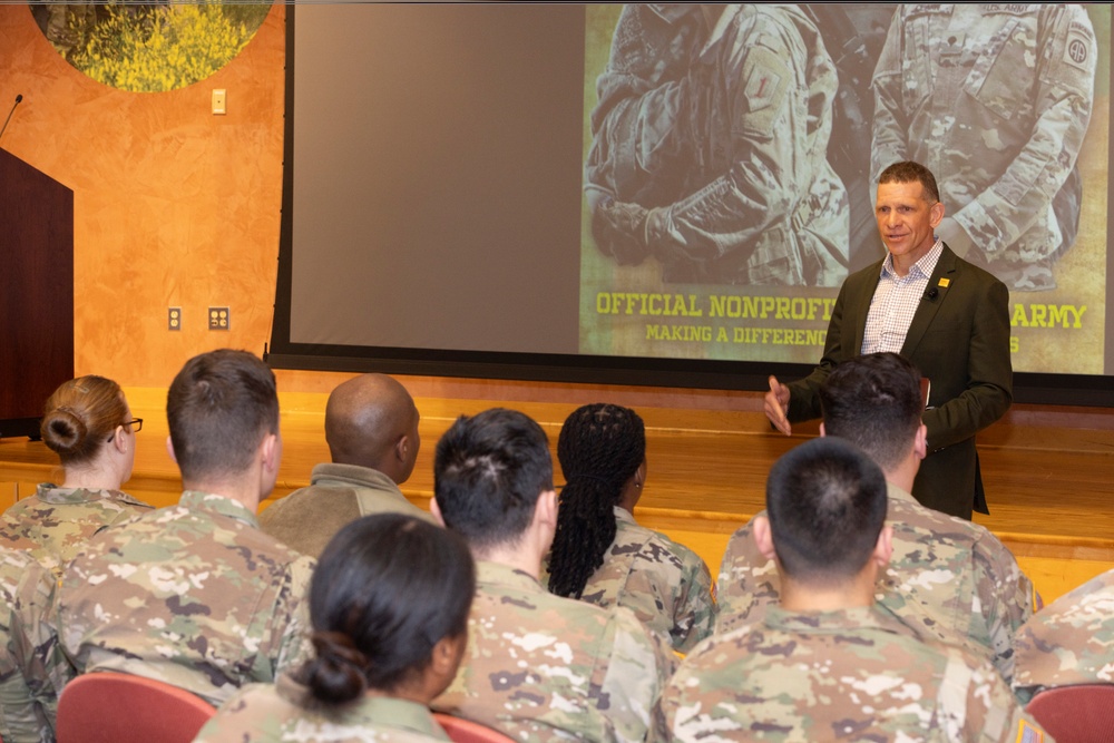 Retired SMA Grinston highlights Army Emergency Relief Fund and the importance of mentorship