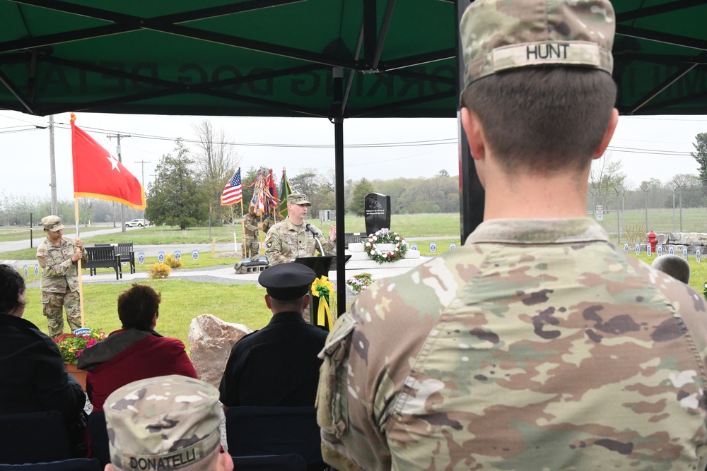 Fort Drum Military Police unveil a lasting tribute to military working dogs