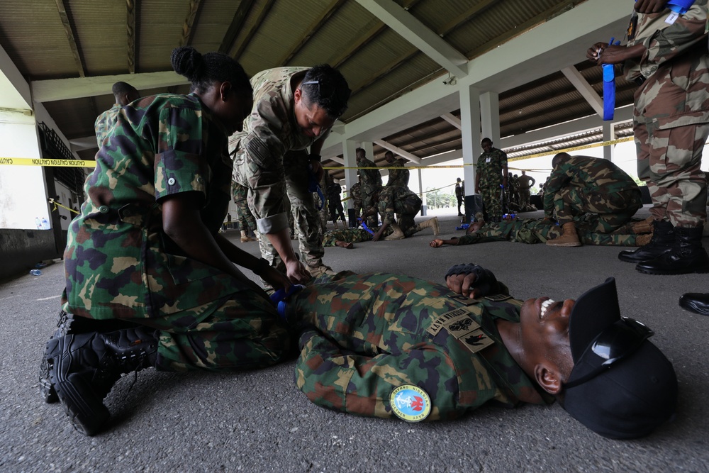 10 African Nations Conduct Medical and Close Quarters Combat Training During Obangame Express 2024