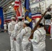 The U.S. Navy Honor Guard stands at attention during an Oath of Enlistment ceremony during Fleet Week Miami 2024