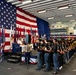 Future U.S. Sailors and Marines stand at parade rest as the Secretary of the Navy Carlos Del Toro speaks during Fleet Week Miami 2024