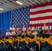 Secretary of the Navy Carlos Del Toro, center, and future U.S. Sailors and Marines recites the oath of enlistment during Fleet Week Miami 2024