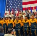 Future U.S. Marines and Sailors stand at parade rest after an Oath of Enlistment ceremony during Fleet Week Miami 2024