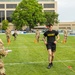 Pennsylvania Army National Guard Soldier Sprinting to the finish of the Sprint-Drag-Carry for the Army Combat Fitness Test